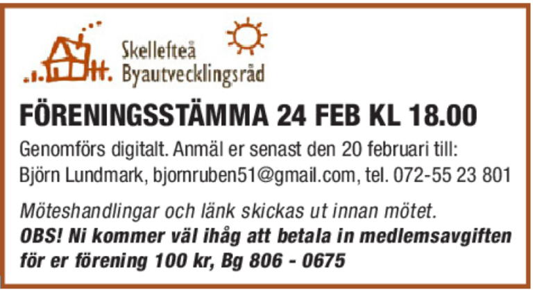 Annons föreningsstämma